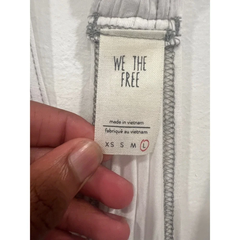 Free People Tank Top Womens Large White New Nectrine Racerback Scoop Neck Soft